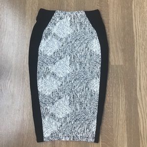 Black and White Eva Longoria Pencil Skirt